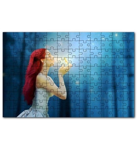 Cakapuzzle Fantastik Kızıl Saçlı Kız ve Denizatı Puzzle Yapboz MDF (Ahşap) (500 Parça)