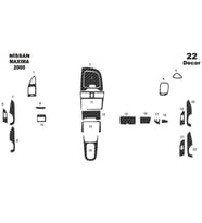 Meriç® Nissan Maxima Ön Torpido Kaplama Maun 22 Parça 2000-2004 (Karbon)