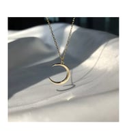 925 K   Ay Gümüş Kolye (Gold)