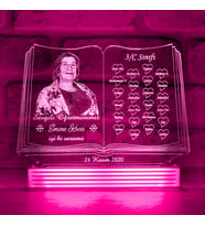 Bayan Öğretmene Hediye 3D Lamba (Pembe)