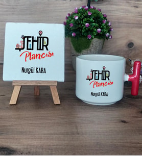 Şehir Plancısı Hediye Seti Kupa Bardak T Kulplu ve Dekoratif Taş Şehir Plancısına Hediye (Model 1)