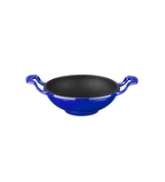 Lava Döküm Mini Wok Yekpare Kulplu Çap(Ø)16cm. (Mavi)