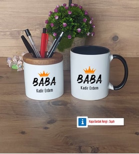 Babalar Günü Hediyesi Kalemlik, Kupa Bardak T Kişiye Özel HediyeBabaya Hediye (Model 12)