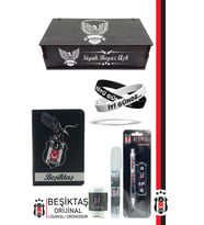 Beşiktaş Orijinal Lisanslı Kalem Bileklik Bloknot Hediyelik Set (Siyah)