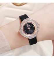 Gogoey Kadın Kol Saati Lüks Moda Şık Trend Bayan Takı Saat Siyah Rose Gold Doğum Günü Hediye (Siyah)
