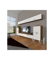 Decoraktiv Eko 9 Slm Std Retro Tv Ünitesi Tv Sehpası (Beyaz - Kahverengi)