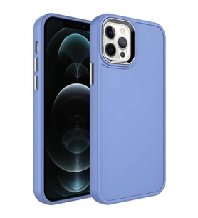 Uyumlu Model Apple iPhone 12 Pro Kılıf Kamera Çerçeveli Arka Kısmı Temizlenebilir Kapak (Leylak)