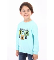 Toontoy Erkek Çocuk Baskılı Sweatshirt (Su Yeşili)