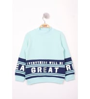 Toontoy Kız Çocuk Great Baskılı Sweatshirt (Mint Yeşili)