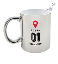 Adana Temalı Kişiye Özel İsim ve/veya Fotoğraflı Kupa Bardak No:X032-01 (Gümüş)
