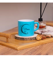 Kişiye Özel Tasarımlı Renkli Nescafe/Çay Fincanları 220 ML & Model No SC-1986 (Açık Mavi)