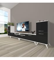Decoraktiv Eko 9200 Slm Retro Tv Ünitesi Tv Sehpası (Siyah - Beyaz)