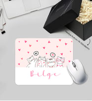 Hediye Kutusunda Kişiye Özel Mouse Pad (Pembe)