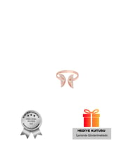 925 Ayar Zirkon Taşlı Kelebek Model Gümüş Yüzük (Rose)