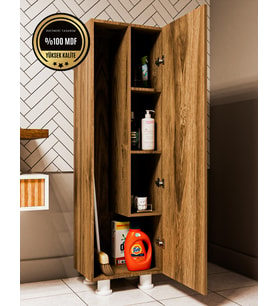 ELOX Banyo dolabı raflı farklı tasarım (Ceviz)