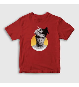 Presmono Unisex Çocuk Beyaz Sun XXXTentacion T-Shirt 48961tt (Kırmızı)
