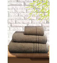 S&R 3'LÜ BANYO HAVLU SETİ - HAMAM HAVLU TAKIMI %100 PAMUK (Bej)