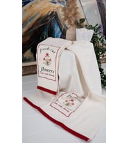 %100 Pamuk İkili 40x66 Cm Nakışlı Desenli Yılbaşı Havlu/Havlu Seti (05)
