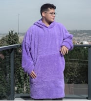 Welsoft Peluş Polar Giyilebilir Battaniye Pijama (Lila)
