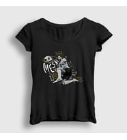 Presmono Kadın Haki 10 Argentina Soccer Futbol Lionel Messi T-Shirt 313678tt (Siyah)