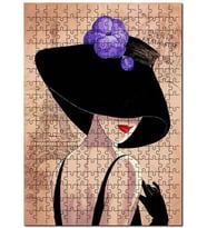 Cakapuzzle Paris Zeminde Şapkalı Kadın Görseli Puzzle Yapboz MDF (Ahşap) (500 Parça)