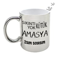 Amasya Temalı Kişiye Özel İsim ve/veya Fotoğraflı Kupa Bardak No:X025-05 (Gümüş)