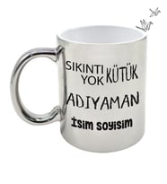 Adıyaman Temalı Kişiye Özel İsim ve/veya Fotoğraflı Kupa Bardak No:X025-02 (Gümüş)