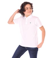 Toontoy Erkek Çocuk Polo Yaka Tişört (Beyaz)