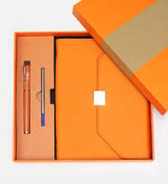 Kutulu Defter Kalem Seti (Turuncu)