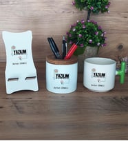 Yazılım Mühendisi Hediye Sepeti Kupa Bardak T Kulplu, Kalemlik ve Ahşap Telefon Standı Mühendisler Günü Hediyesi (Model 8)