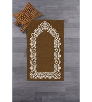 EVDEYA Dijital Baskılı Yıkanabilir Sade Şık Namazlık Seccade 70x130 cm, SECCADE-12-BORDO, (Kahverengi)