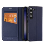 Dux Ducis SM Galaxy S23 Plus Kılıf Skin X2 Series Magnetic PU Deri Manyetik Kapaklı Kılıf (Lacivert)