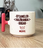 Kişiye Özel Efsaneler Haziranda Doğar Hediye T Kupa Bardak Doğum Günü Hediyesi (Pembe)