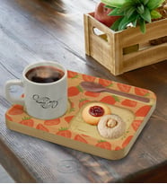 BK Gift Kişiye Özel Doğal Ahşap Sunum Tabağı ve Türk Kahvesi Fincanı Hediye Seti, Ev Hediyesi, Arkadaşa Hediye, Anneye Hediye, Doğum Günü Hediyesi (Model 14)