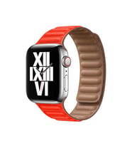 Apple Watch 44/45/46/49mm Kordon Baklalı Deri Kordon 2/3/4/5/6/se/7/8/9/10/11/ul (Kırmızı)