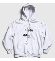 Presmono Unisex Gri Lovers Valentine's Day Sevgililer Günü Kapüşonlu Sweatshirt 284628tt (Beyaz)