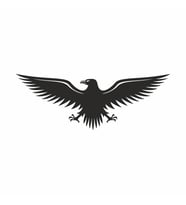 Kartal Sticker 25x10 cm Siyah (Beyaz)