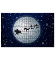 Cakapuzzle Dolunay Geyikler Kar Taneleri ve Noel Baba  Puzzle Yapboz MDF (Ahşap) (1000 Parça)
