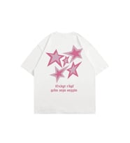 Y2K Pink Starss T-shirt (Beyaz)