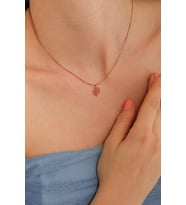 925 Ayar Gümüş Minik Kaktüs Kolye (Rose)