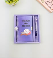 Sevimli Desenli Kilitli Defter ve Kalem Seti (Siyah)