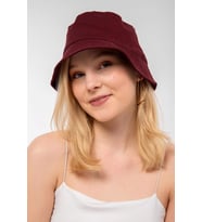 Saria Moda Kadın Bej Bucket Şapka (Bordo)