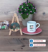 Anneler Günü Hediyesi Türk Kahvesi Fincanı Ahşap Altlıklı ve Fotoğraflı Ahşap Anahtarlık Hediye (Model 6)