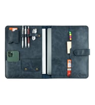 Twingold Kişiye Özel %100 Deri Rainbow Macbook Organizer 12-13-14" Antrasit (Lacivert)