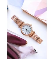 Yuvarlak Kasa Şıklığınıza Şıklık Katıcak Premium Kasa Retro Kadın Kol Saati (Rose)