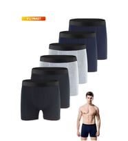 Erkek Karışık Boxer Likralı 6'lı Premium Paket (Siyah-Gri)