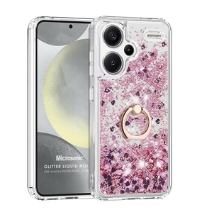 Microsonic Xiaomi Redmi Note 13 Pro Plus 5G Kılıf Glitter Liquid Holder Pembe (Pembe)