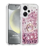 Microsonic Xiaomi Redmi Note 13 Pro Plus 5G Kılıf Glitter Liquid Holder Pembe (Pembe)