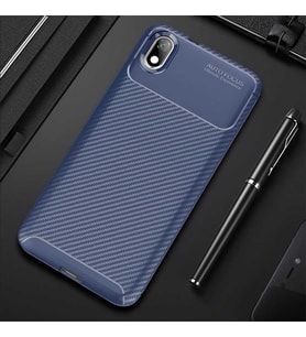 Xiaomi Redmi 7A Kılıf Karbon Silikon Case (Lacivert)