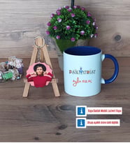 Psikiyatrist Kupa Bardak Beyaz ve Fotoğraflı Ahşap Anahtarlık Hediye (Model 3)